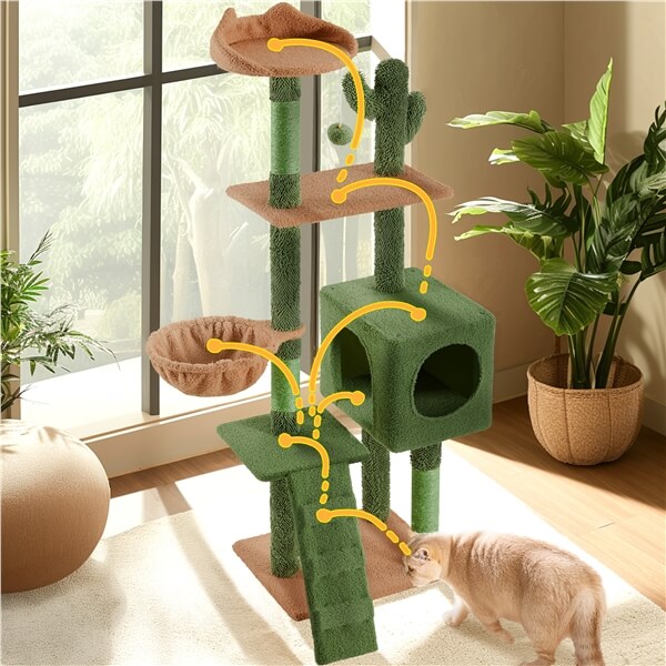 59.5?? H Cactus-Design Cat Tree for Indoor Cats - Image 2