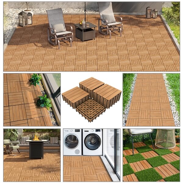 Yaheetech 27PCS Interlocking Patio Deck Tiles - Image 6