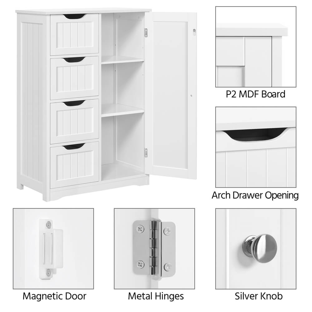 Yaheetech Bathroom Cabinet 4 Drawers - Image 11