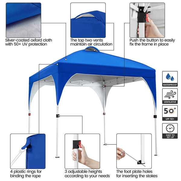 Yaheetech 8x8 Pop Up Canopy Tent with Vent - Image 7