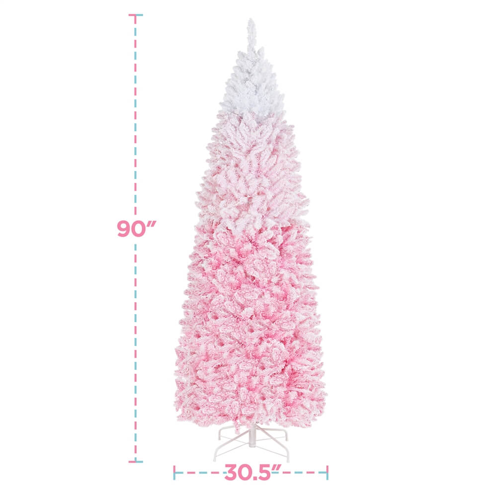Yaheetech Pre-lit Snow Flocked Pencil Christmas Tree - Image 8