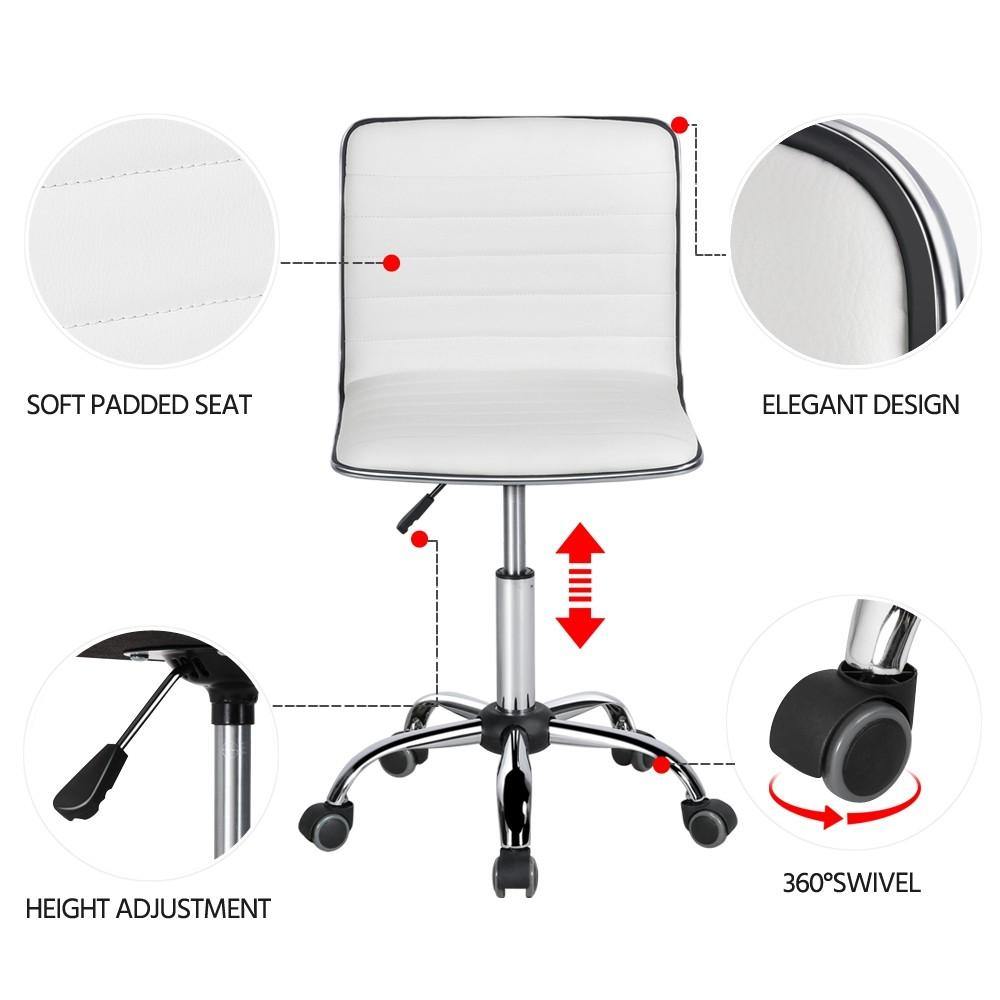 Yaheetech 16.3-22.2 Inch Adjustable PU Leather Low Back Desk Office Chair - Image 5