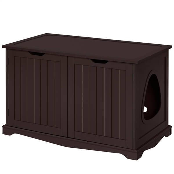 Yaheetech Cat Litter Box Enclosure. Litter Cabinet Furniture Hidden - Image 3