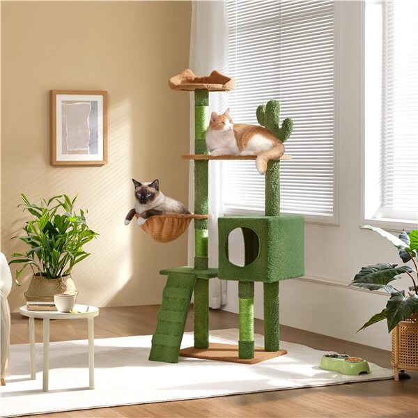 59.5?? H Cactus-Design Cat Tree for Indoor Cats - Image 3
