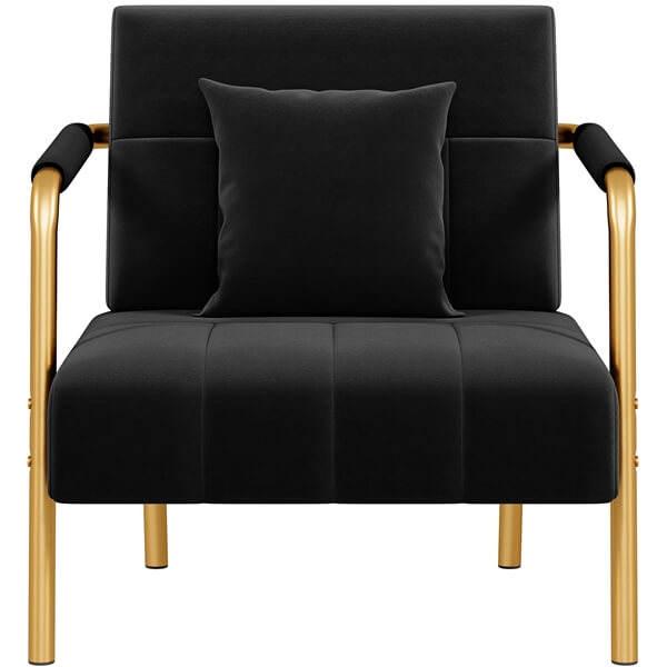 Yaheetech 30?? W Velvet Accent Armchair with Cozy Pillow - Image 13