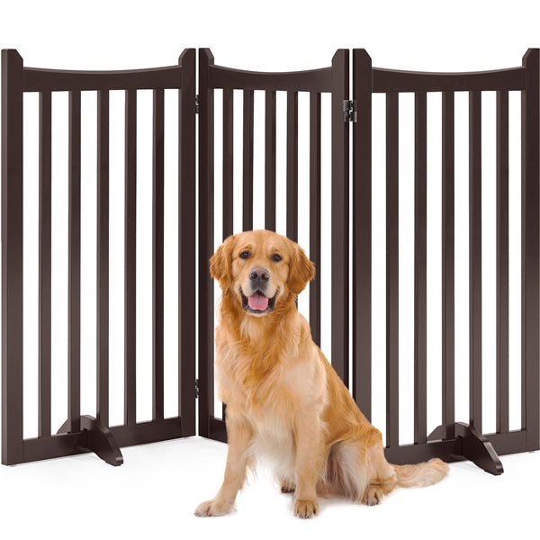Yaheetech 36 H Extra Tall Freestanding Pet Gate 4-Panel - Image 3