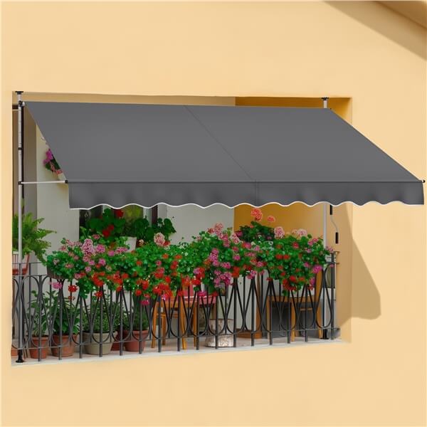 Yaheetech Manual Retractable Awning with Adjustable Angle & Height - Image 3
