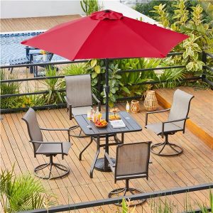 Yaheetech 7.5FT/9FT Patio Umbrella with 22lb Umbrella Base Included