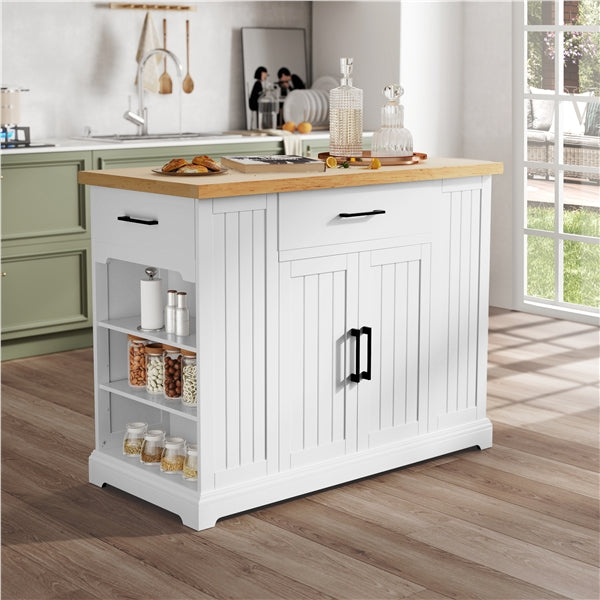 Yaheetech Rolling Kitchen Island Cart with 3 Drawers - Image 8