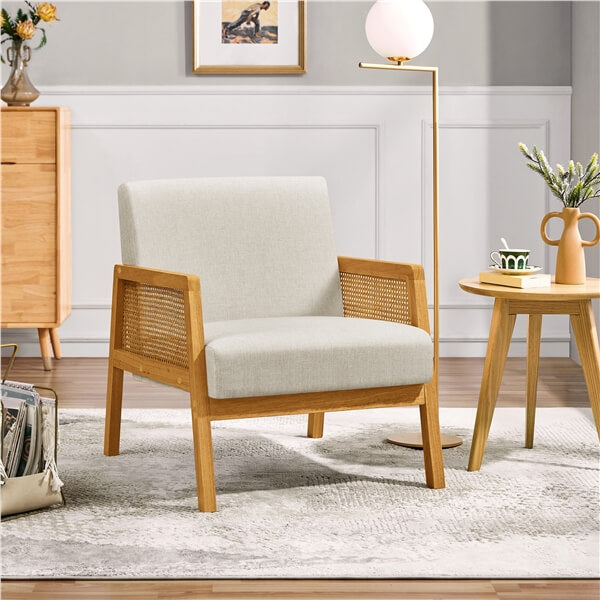 Yaheetech Modern Armchair with Wood Legs - Image 9
