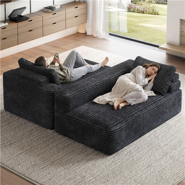 Yaheetech 110a 3 Corduroy Modular Sectional Sofa - Image 2