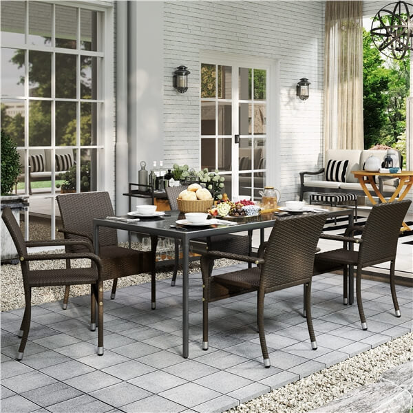 Yaheetech Set of 2 PE Outdoor Rattan Chair - Image 8
