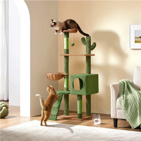 59.5?? H Cactus-Design Cat Tree for Indoor Cats