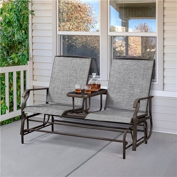 Yaheetech 2-Seat Outdoor Glider with Center Table - Image 3