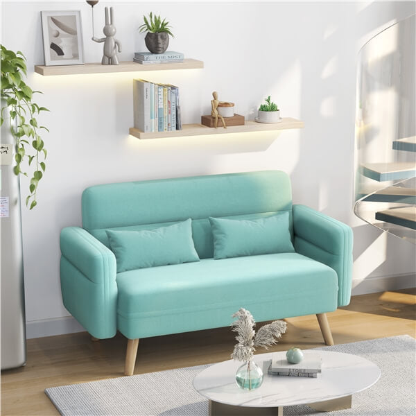 Yaheetech 46.5 W Small Fabric Loveseat Sofa - Image 4