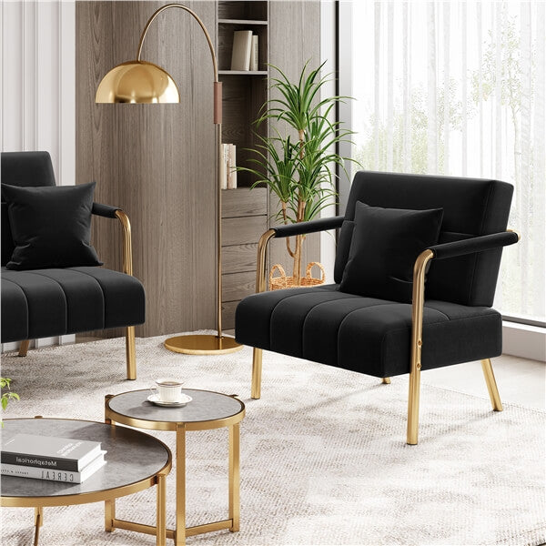 Yaheetech 30?? W Velvet Accent Armchair with Cozy Pillow - Image 15