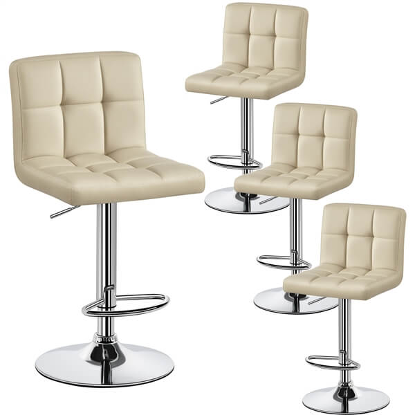 Yaheetech Adjustable PU Leather Swivel Barstools - Image 7