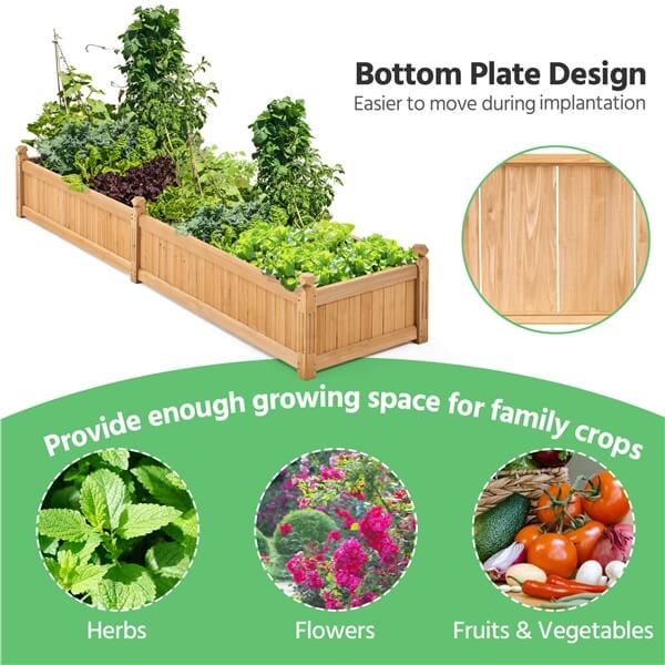 Yaheetech 90.5?? L??23.5?? W??16?? H Wooden Raised Garden Bed - Image 4