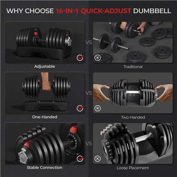 Yaheetech 4-90LBS Quick-adjust Dumbbell Set - Image 7