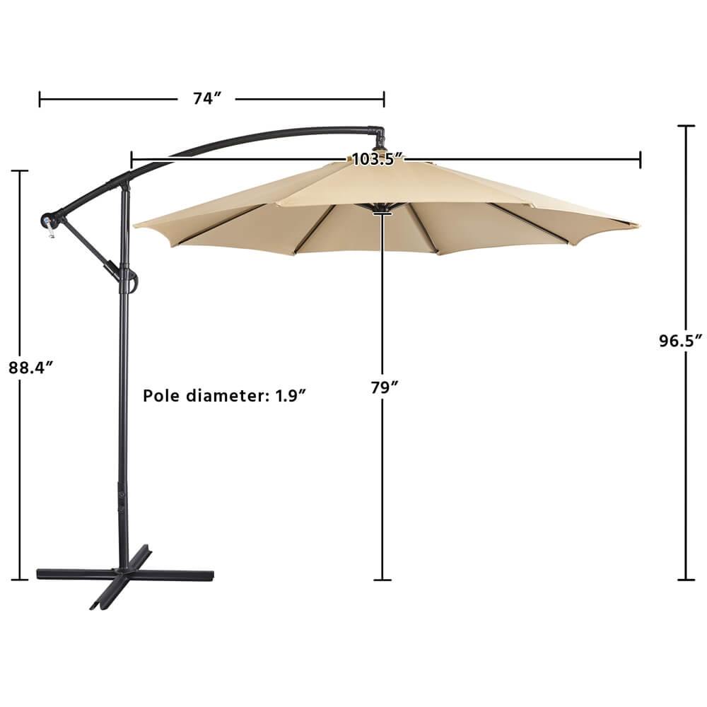Yaheetech 9 Ft Patio Offset Umbrella - Image 4