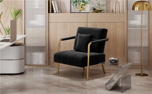 Yaheetech 30?? W Velvet Accent Armchair with Cozy Pillow - Image 16