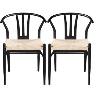 Yaheetech 2PCS Weave Arm Chair