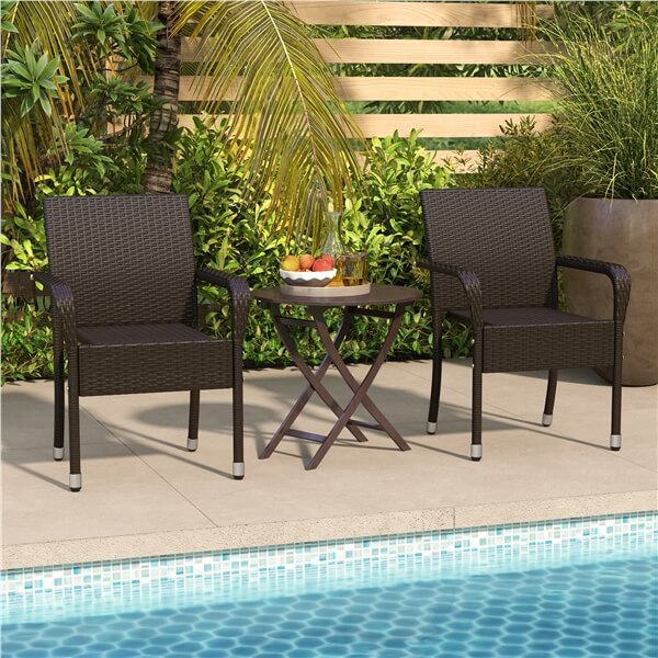Yaheetech Set of 2 PE Outdoor Rattan Chair - Image 7