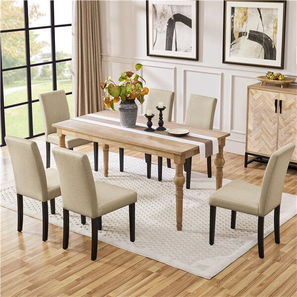 Yaheetech Dining Chairs Set of 6 Fabric Upholstered Parson - Image 10
