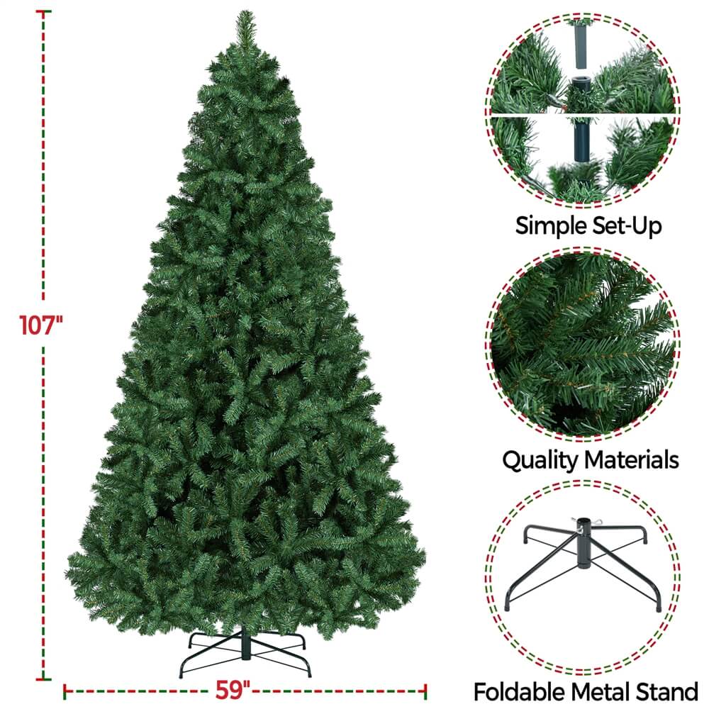 Yaheetech 4.5'/6'/7.5'/9' Artificial Green Christmas Tree - Image 11