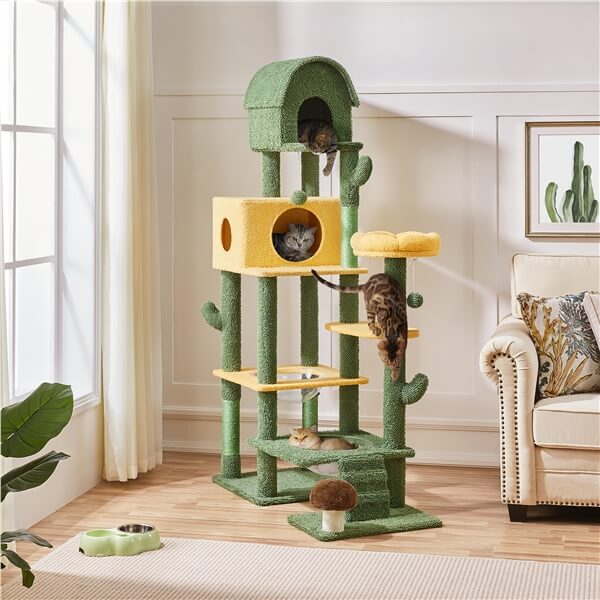 68.5?? H Oasis-Themed Cat Tree for Indoor Cats - Image 3