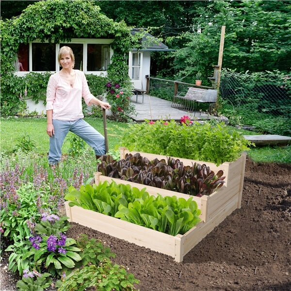 Yaheetech 3 Tier Raised Garden Bed Fir Wood - Image 3