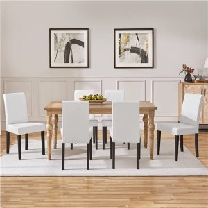 Yaheetech Dining Chairs Set of 6 Faux Leather