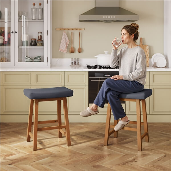 Set of 2 Farmhouse Counter Height Bar Stools - Image 3