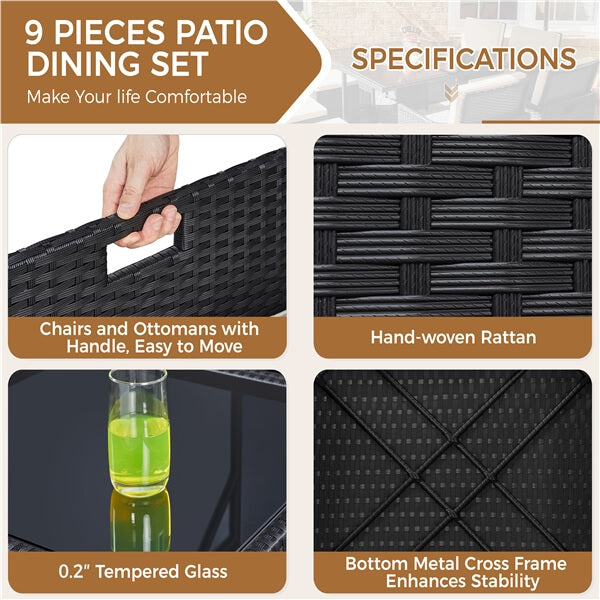 Yaheetech 9-Piece Patio Dining Sets - Image 5