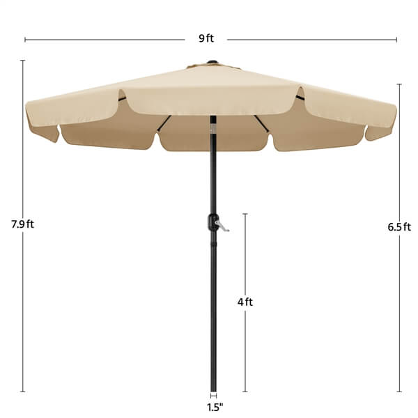 Yaheetech 9ft Patio Umbrella - Image 5