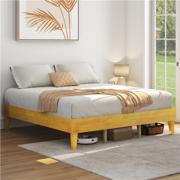 Yaheetech Wooden Bed Frame with Plywood Slat