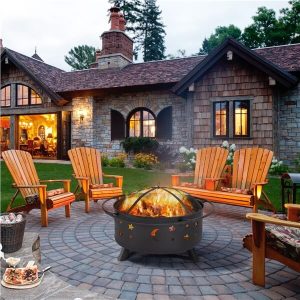 Yaheetech Iron Fire Pit Set 30inch