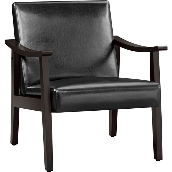 Yaheetech Mid-Century Modern Armchair with Solid Wood Legs - Image 7