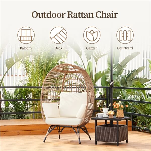 Yaheetech Egg Rattan Chair - Image 5