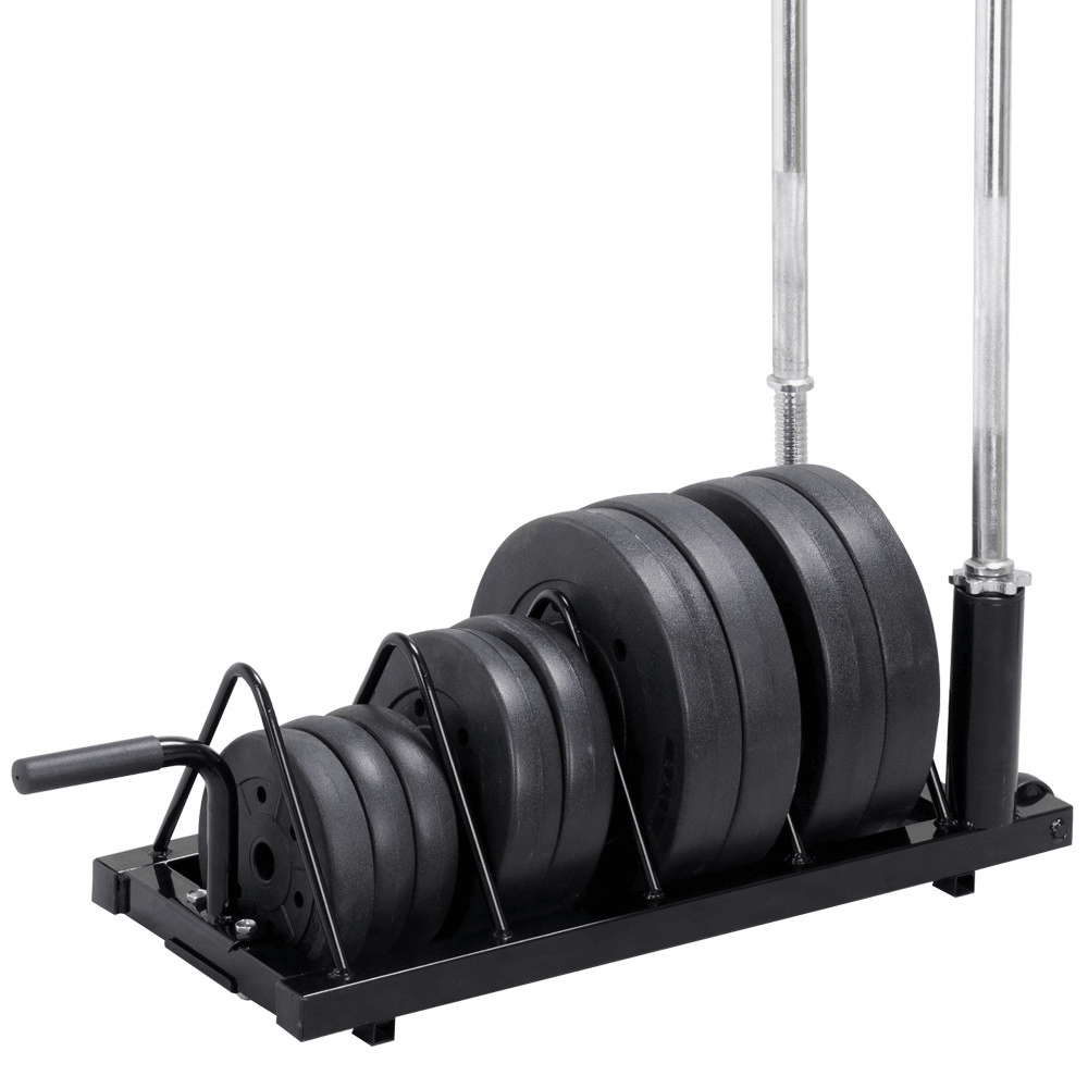 Yaheetech Horizontal Plate and Olympic Bar Rack - Image 6