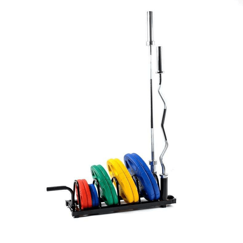 Yaheetech Horizontal Plate and Olympic Bar Rack - Image 2