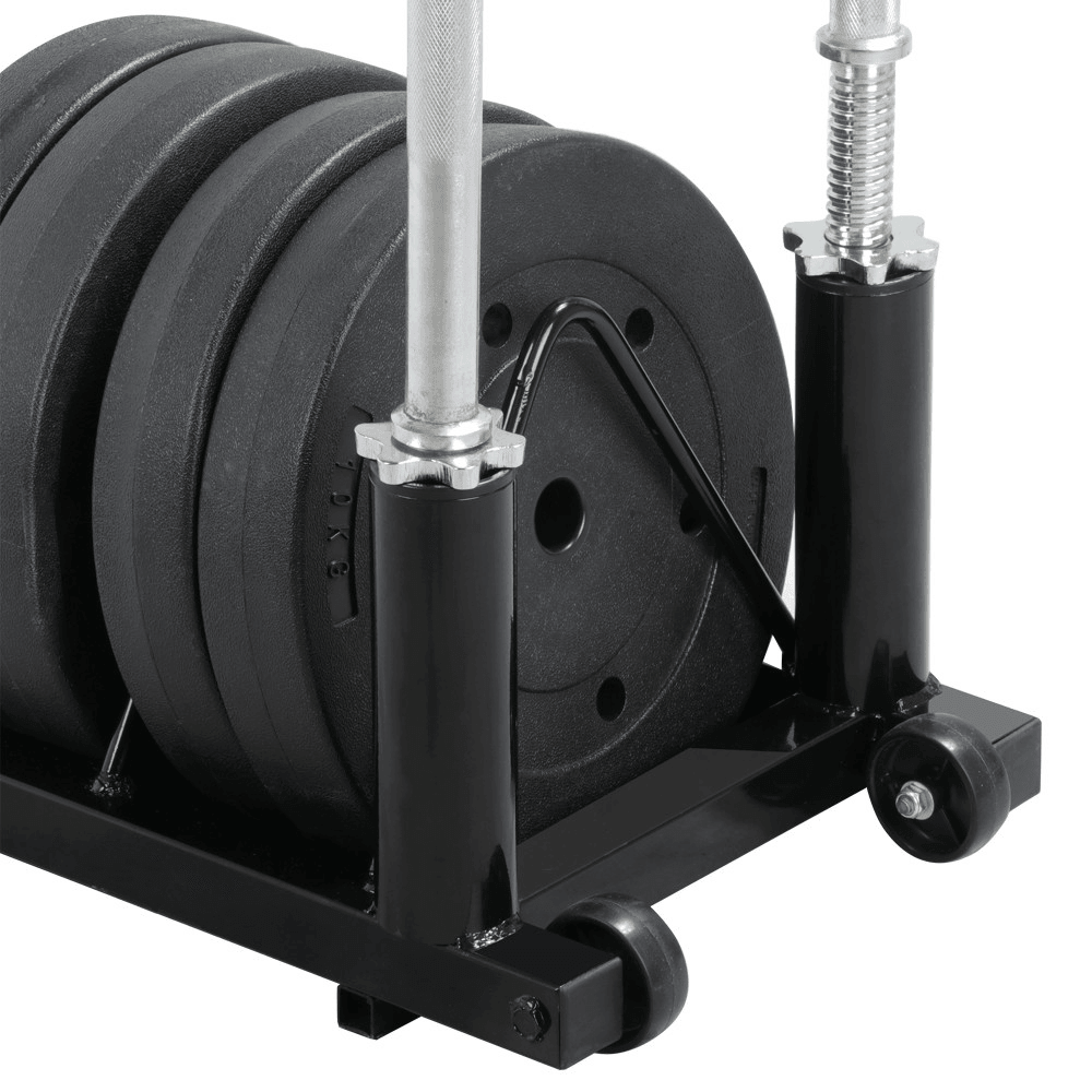 Yaheetech Horizontal Plate and Olympic Bar Rack - Image 5
