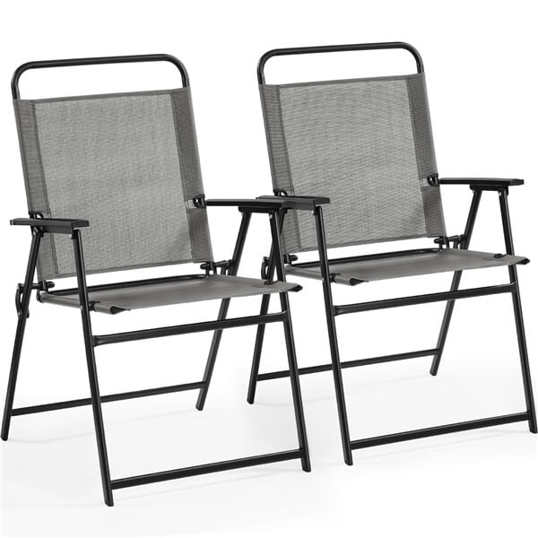Yaheetech Outdoor Patio Chairs Folding Patio Chairs Set of 2 - Image 4