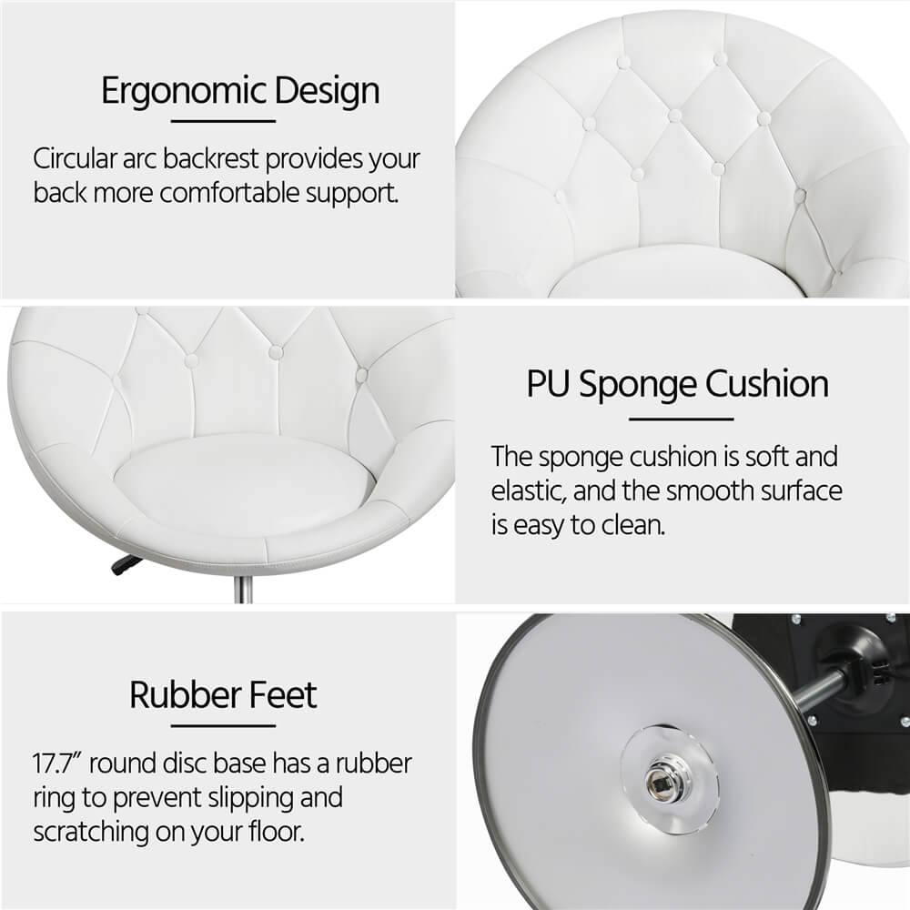 Yaheetech Vanity Chair Makeup Swivel Accent Chair - Image 6