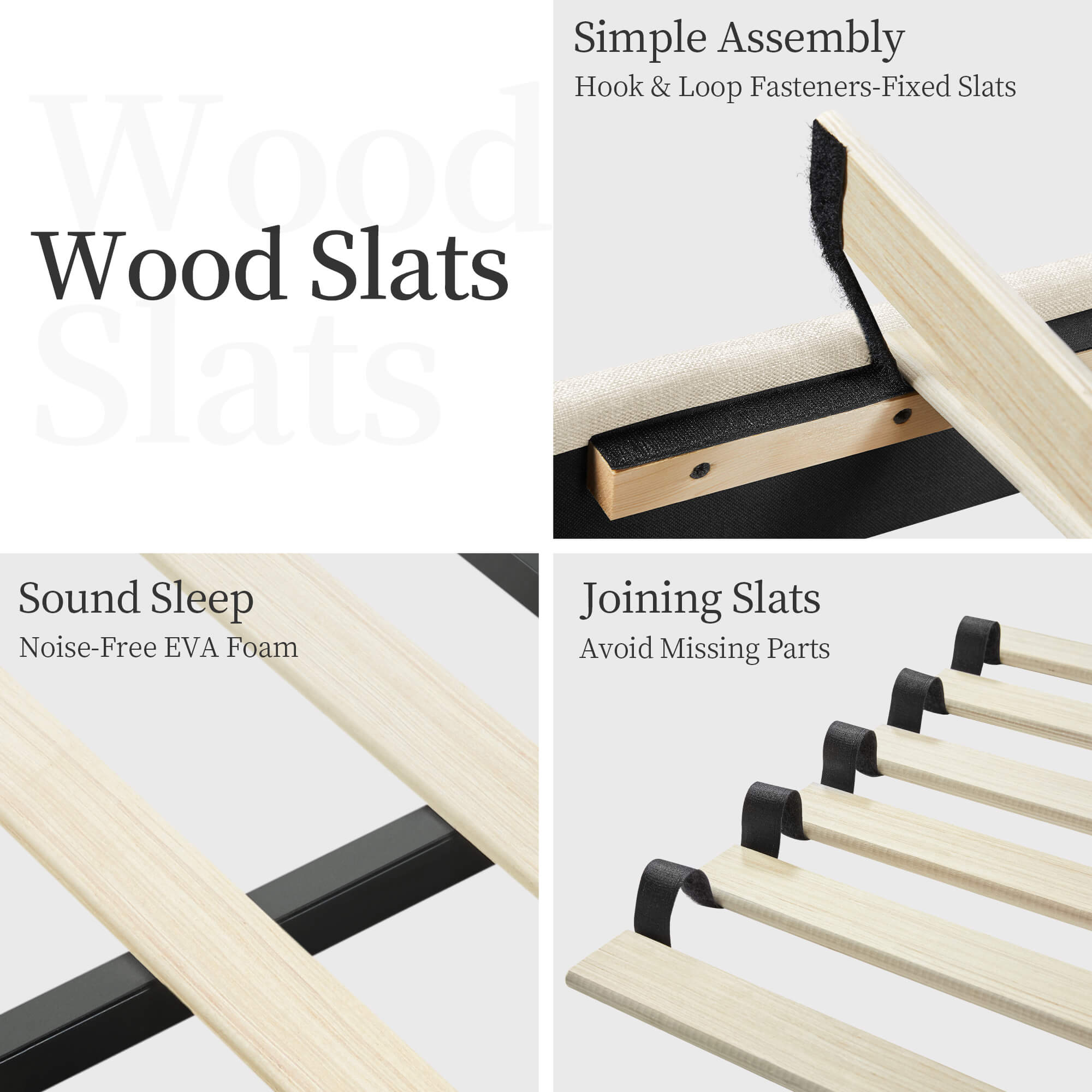 Yaheetech Upholstered Bed Frame with Wing Side - Image 8