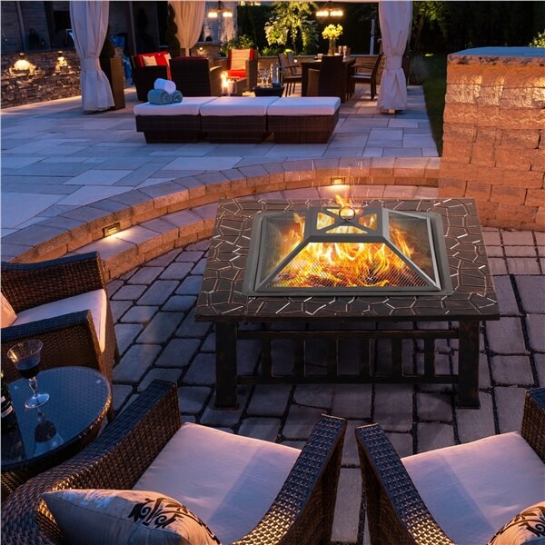 Yaheetech Square Fire Pit 32''