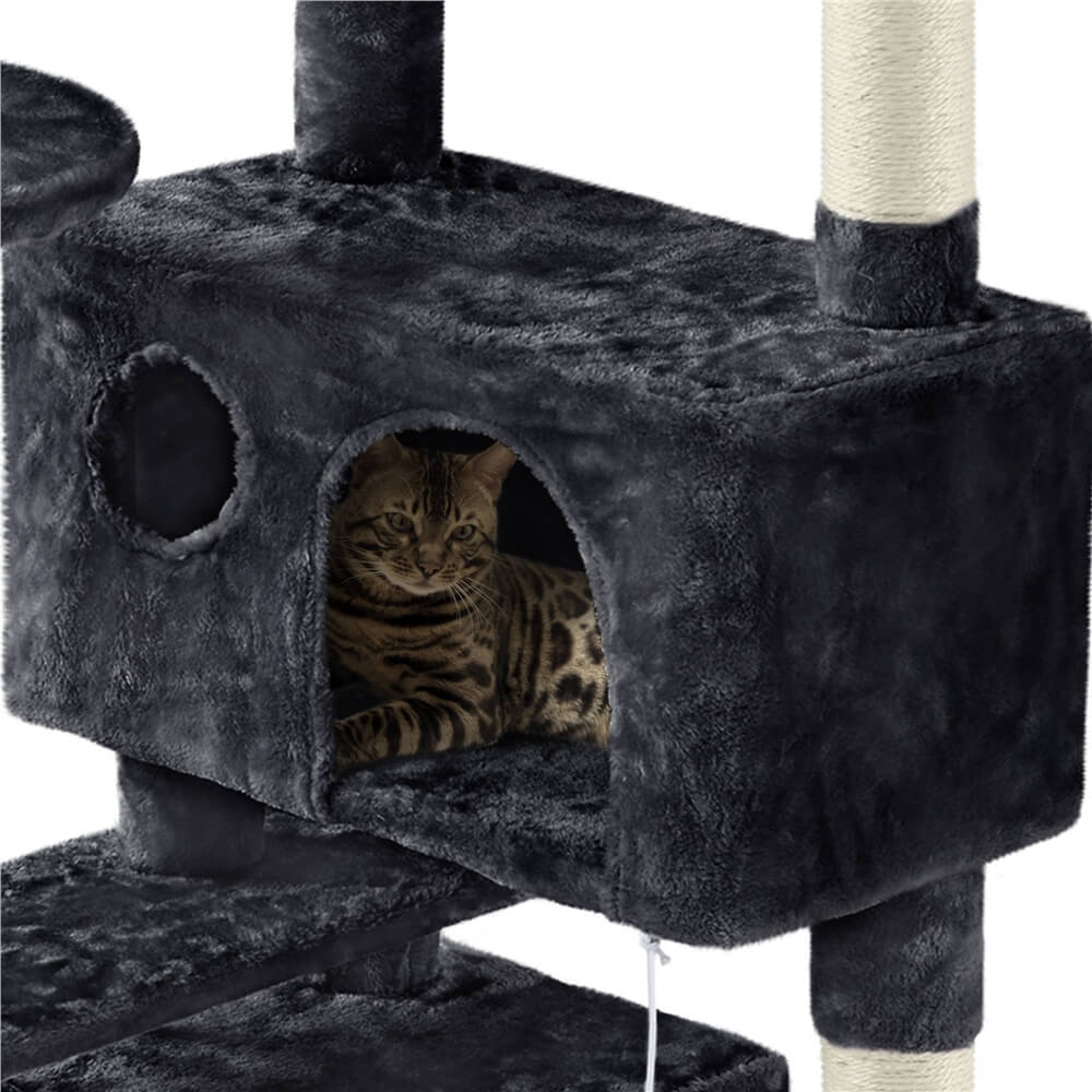 Yaheetech 62.5?? H Cat Tree w/ 2 Condos - Image 6