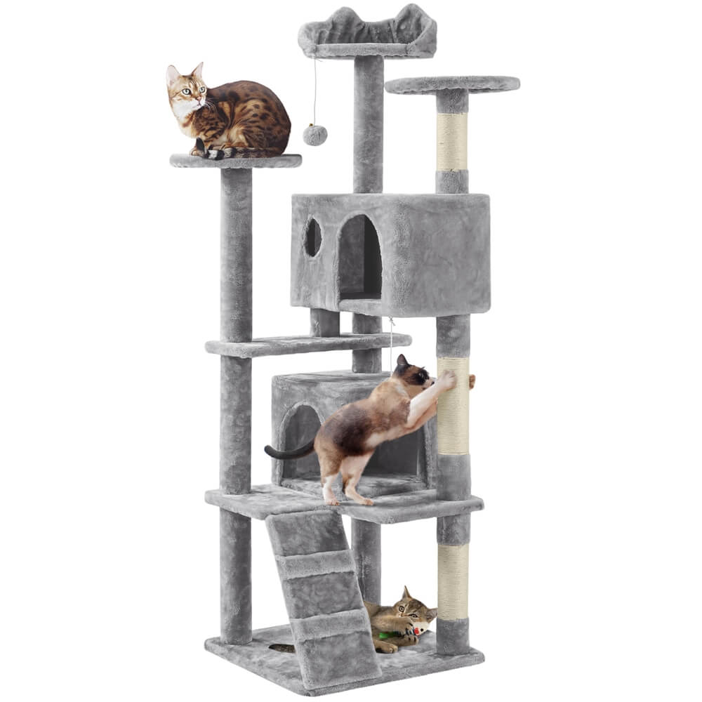 Yaheetech 62.5?? H Cat Tree w/ 2 Condos - Image 5