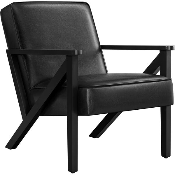Yaheetech Faux Leather Armchair with Z-shaped Wood Legs - Image 5