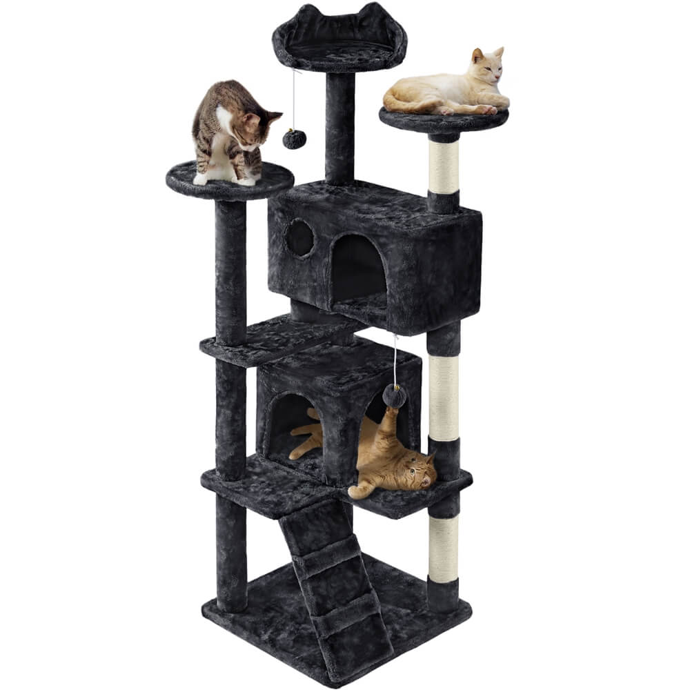 Yaheetech 62.5?? H Cat Tree w/ 2 Condos - Image 7